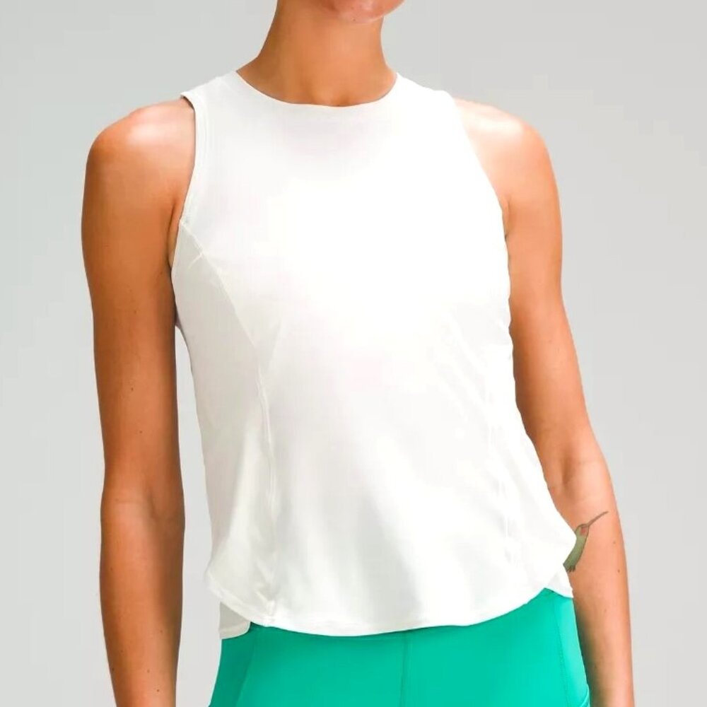 lululemon athletica Fold-Over Running Tank Top Color: bone Size4